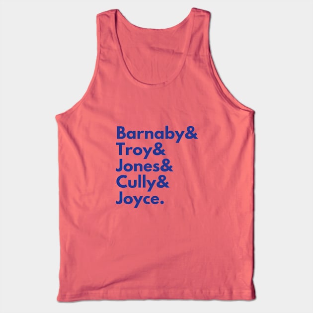 Barnaby, Jones, Cully, Troy and Joyce (Blue Font) - Midsomer murders Tank Top by cheesefries